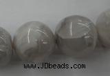 CAG1902 15.5 inches 20mm round grey agate beads wholesale