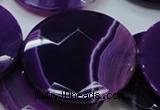 CAG205 15.5 inches 50mm faceted coin purple agate gemstone beads