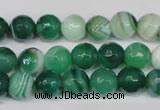 CAG2114 15.5 inches 10mm faceted round green line agate beads