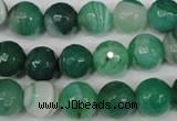 CAG2115 15.5 inches 12mm faceted round green line agate beads