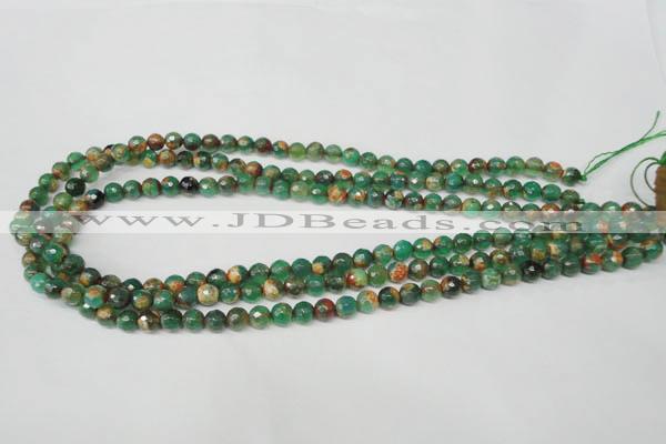 CAG2221 15.5 inches 6mm faceted round fire crackle agate beads