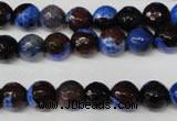 CAG2232 15.5 inches 8mm faceted round fire crackle agate beads