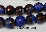 CAG2235 15.5 inches 14mm faceted round fire crackle agate beads