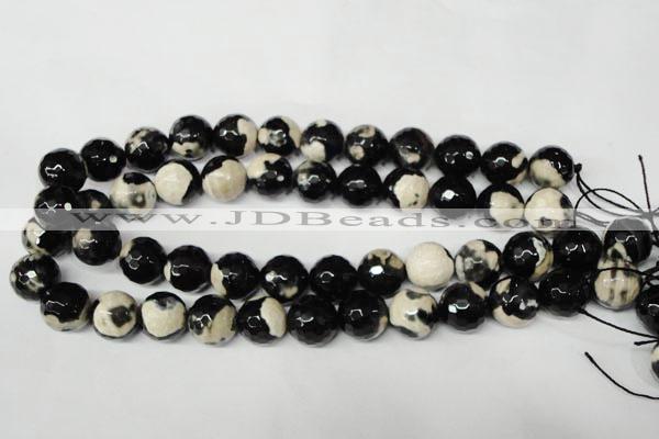 CAG2246 15.5 inches 16mm faceted round fire crackle agate beads