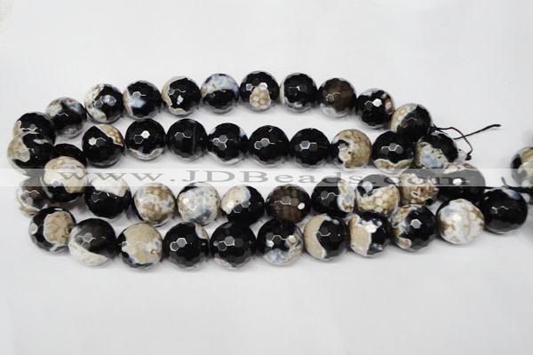 CAG2247 15.5 inches 18mm faceted round fire crackle agate beads