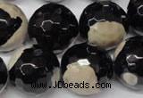 CAG2248 15.5 inches 20mm faceted round fire crackle agate beads