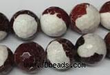 CAG2258 15.5 inches 20mm faceted round fire crackle agate beads