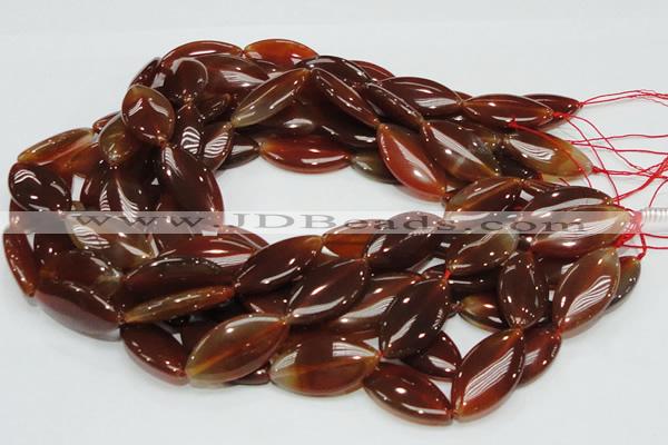 CAG227 15.5 inches 16*30mm marquise red agate gemstone beads