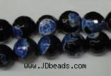 CAG2276 15.5 inches 16mm faceted round fire crackle agate beads