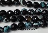 CAG2282 15.5 inches 8mm faceted round fire crackle agate beads