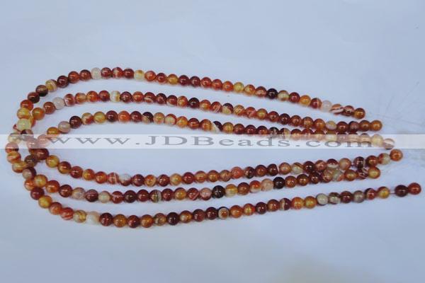 CAG2321 15.5 inches 6mm round red line agate beads wholesale