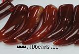 CAG233 15.5 inches 15*46mm horn-shaped red agate gemstone beads