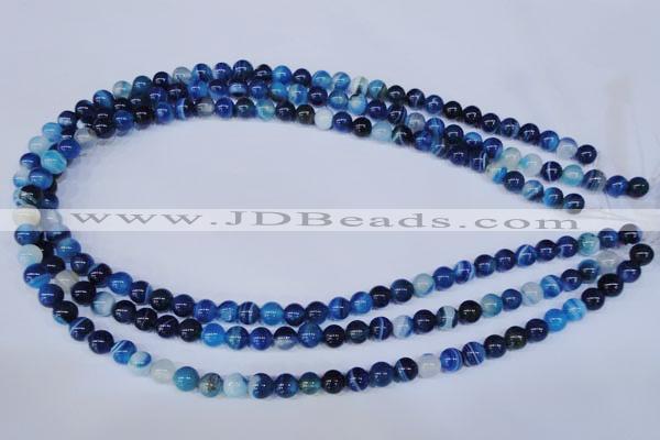 CAG2343 15.5 inches 10mm round blue line agate beads wholesale