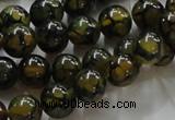 CAG235 15.5 inches 10mm round dragon veins agate gemstone beads