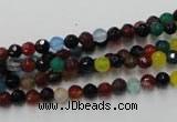 CAG2350 15.5 inches 4mm faceted round multi colored agate beads