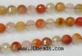 CAG2381 15.5 inches 6mm faceted round red agate beads wholesale