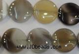 CAG2437 15.5 inches 16mm flat round Chinese botswana agate beads