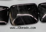 CAG2958 15.5 inches 22*30mm rectangle black line agate beads