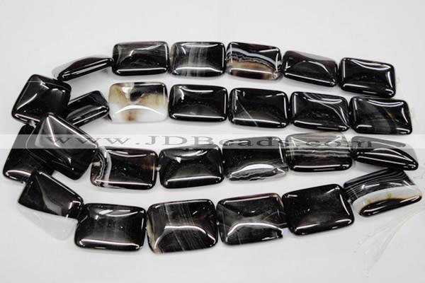 CAG2958 15.5 inches 22*30mm rectangle black line agate beads