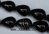 CAG2964 15.5 inches 13*18mm teardrop black line agate beads