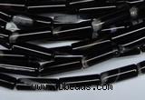 CAG2974 15.5 inches 4*14mm tube black line agate beads