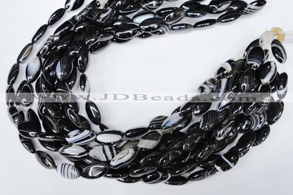 CAG3016 15.5 inches 10*20mm marquise black line agate beads