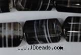 CAG3048 15.5 inches 16*25mm flat tube black line agate beads