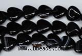 CAG3050 15.5 inches 10*10mm heart black line agate beads