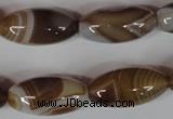 CAG3126 15.5 inches 12*25mm rice brown line agate beads