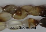 CAG3140 15.5 inches 12*20mm marquise brown line agate beads