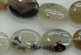 CAG3324 15.5 inches 15*20mm oval natural grey agate beads