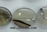 CAG3326 15.5 inches 20*30mm oval natural grey agate beads