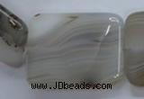 CAG3348 15.5 inches 30*40mm rectangle natural grey agate beads