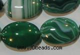 CAG3463 15.5 inches 18*25mm oval green line agate beads