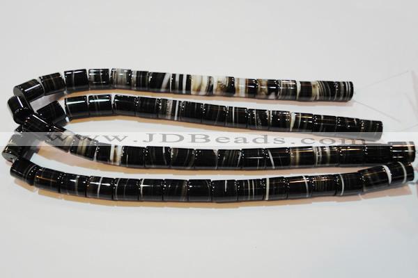 CAG3510 15.5 inches 11*13mm column brown line agate beads