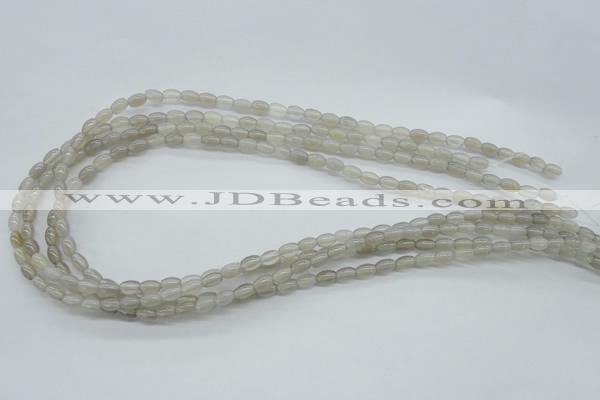 CAG3560 15.5 inches 4*6mm rice grey agate gemstone beads