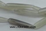 CAG3562 15.5 inches 6*30mm teardrop grey agate gemstone beads