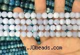 CAG3582 15.5 inches 6mm round matte blue lace agate beads