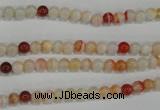 CAG3585 15.5 inches 4mm round red line agate beads wholesale