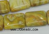 CAG3624 15.5 inches 18*25mm rectangle yellow crazy lace agate beads