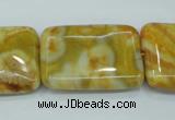 CAG3625 15.5 inches 22*30mm rectangle yellow crazy lace agate beads