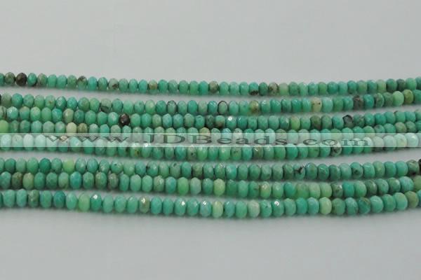 CAG3911 15.5 inches 2.5*4mm faceted rondelle green grass agate beads