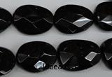 CAG4038 15.5 inches 15*20mm faceted freeform black agate beads