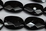 CAG4039 15.5 inches 18*23mm faceted freeform black agate beads