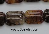 CAG4055 15.5 inches 15*20mm rectangle dragon veins agate beads