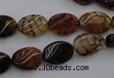 CAG4104 15.5 inches 10*14mm twisted oval dragon veins agate beads