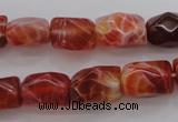 CAG4177 15.5 inches 10*14mm faceted nuggets natural fire agate beads