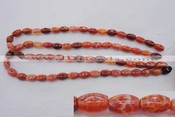 CAG4192 15.5 inches 7*12mm hexahedron natural fire agate beads