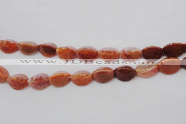 CAG4204 15.5 inches 10*14mm trihedron natural fire agate beads