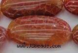 CAG4220 15.5 inches 25*50mm oval natural fire agate beads